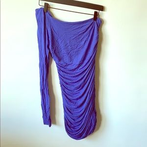 One Shoulder Ruched Lined Tunic